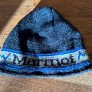 Marmot Black and Blue Knit Hat